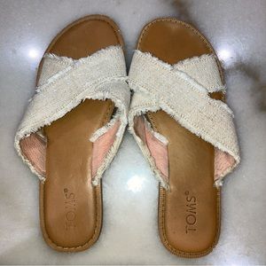 TOMS Khaki Pink Crossover Sandals